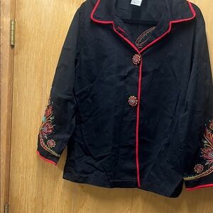 Bob Mackie Black Jacket with Wearable Art